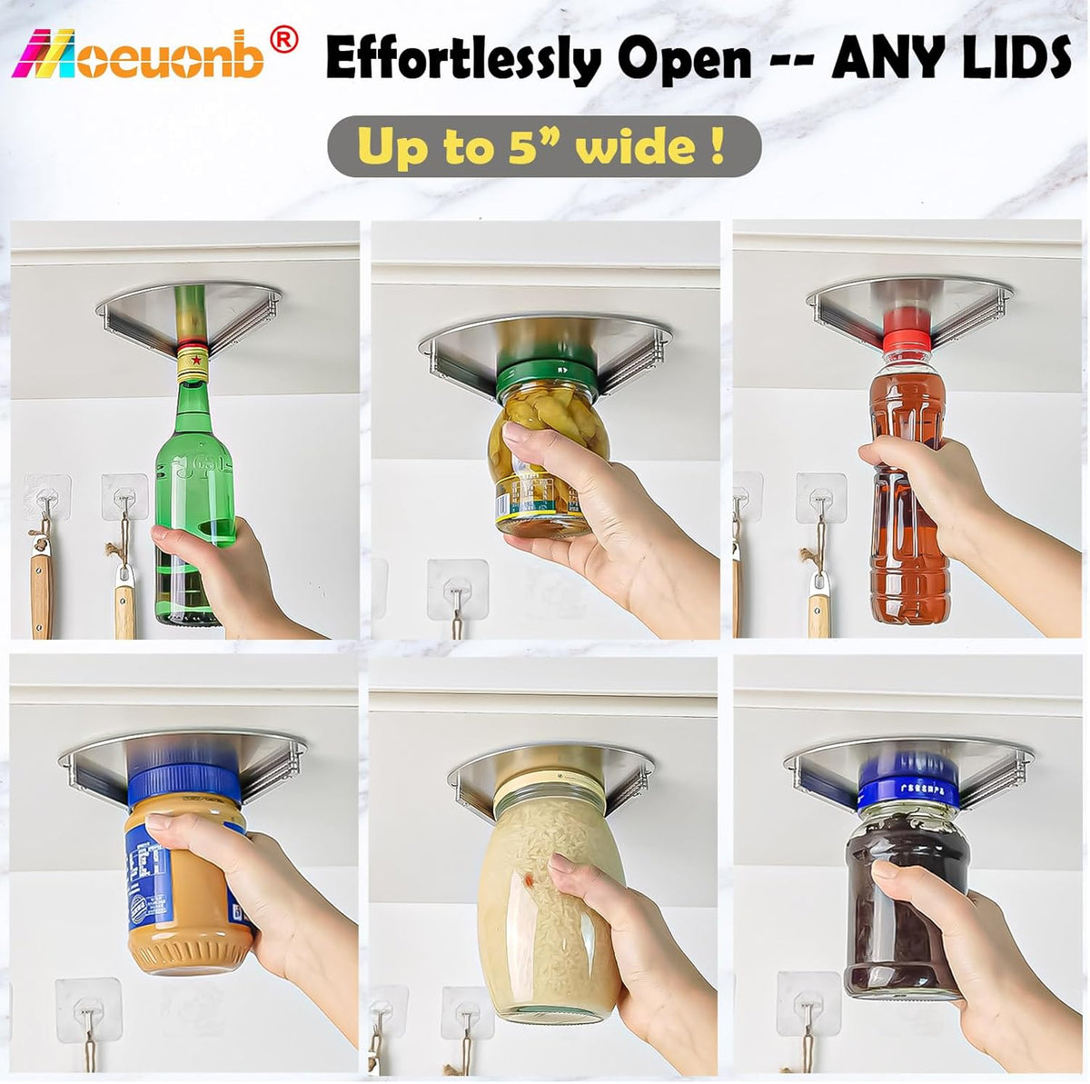 One Hand Under Cabinet Jar Opener