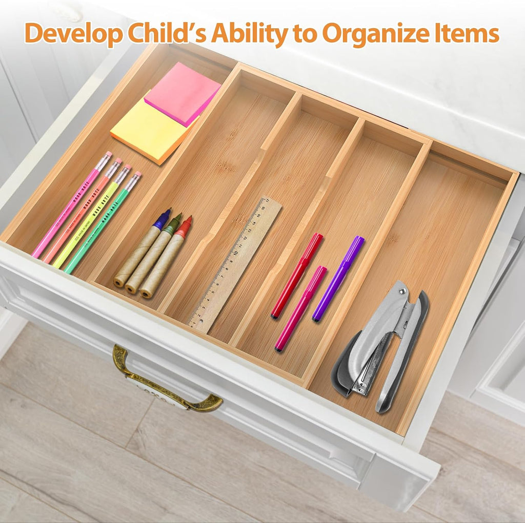 Expandable Bamboo Drawer Organizer