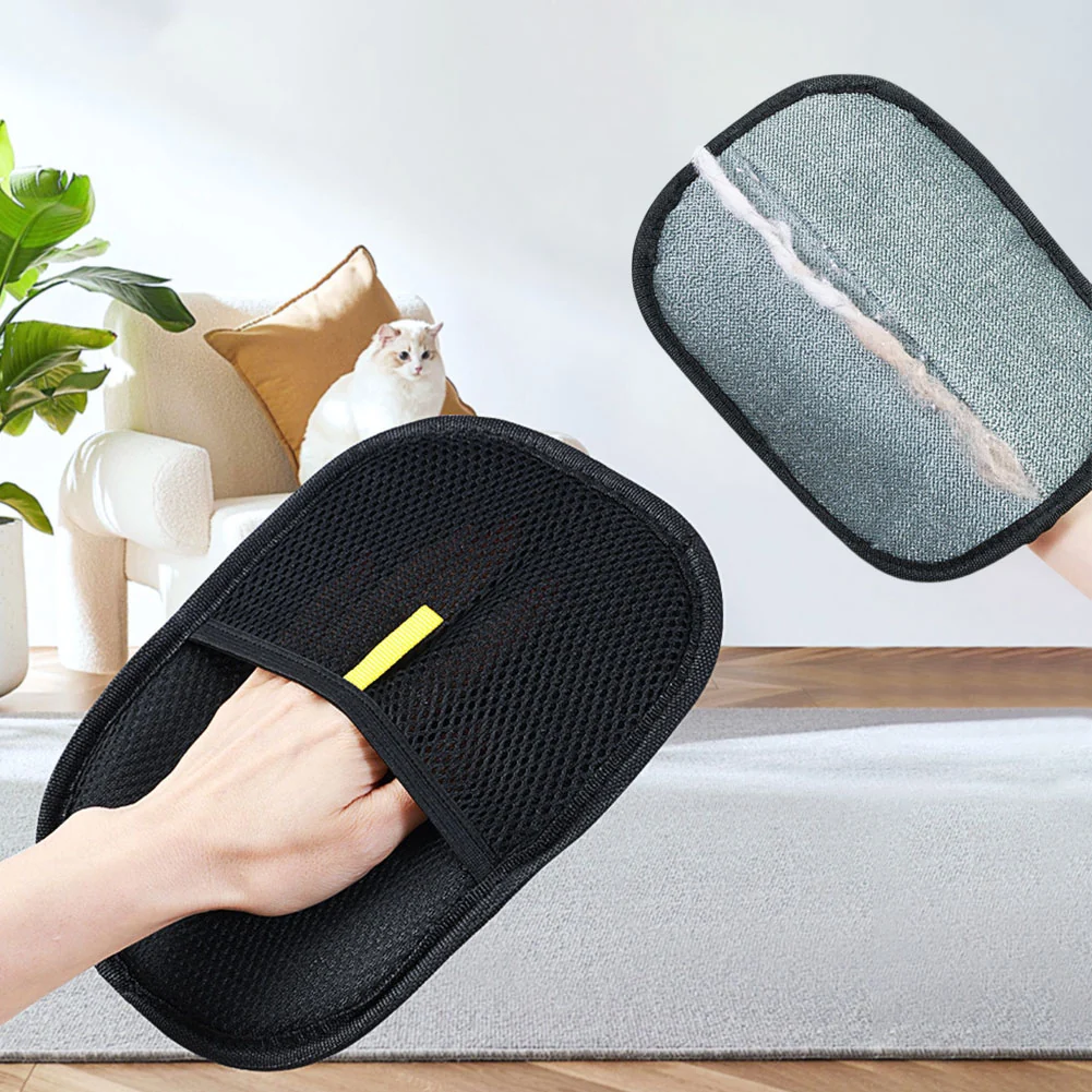 Reusable black hair remover glove