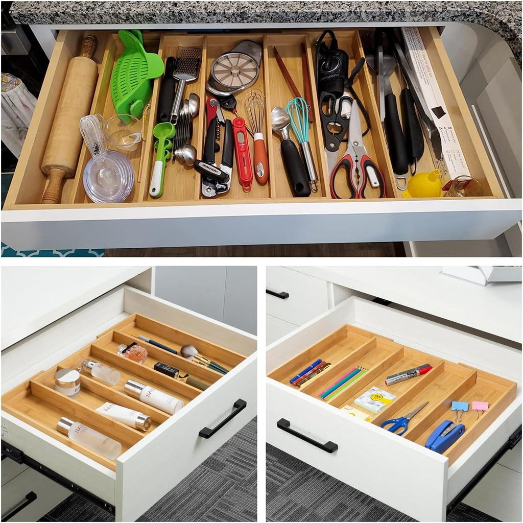 Expandable Bamboo Drawer Organizer