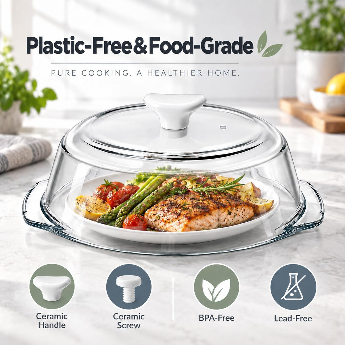 Splatter Control Glass Microwave Cover
