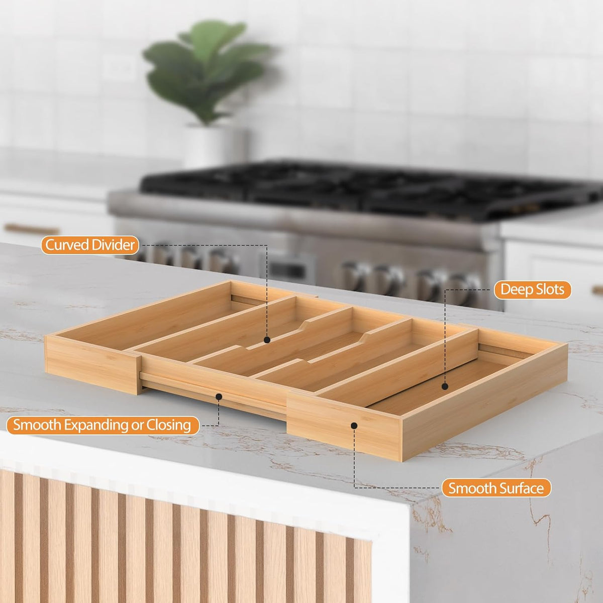 Expandable Bamboo Drawer Organizer